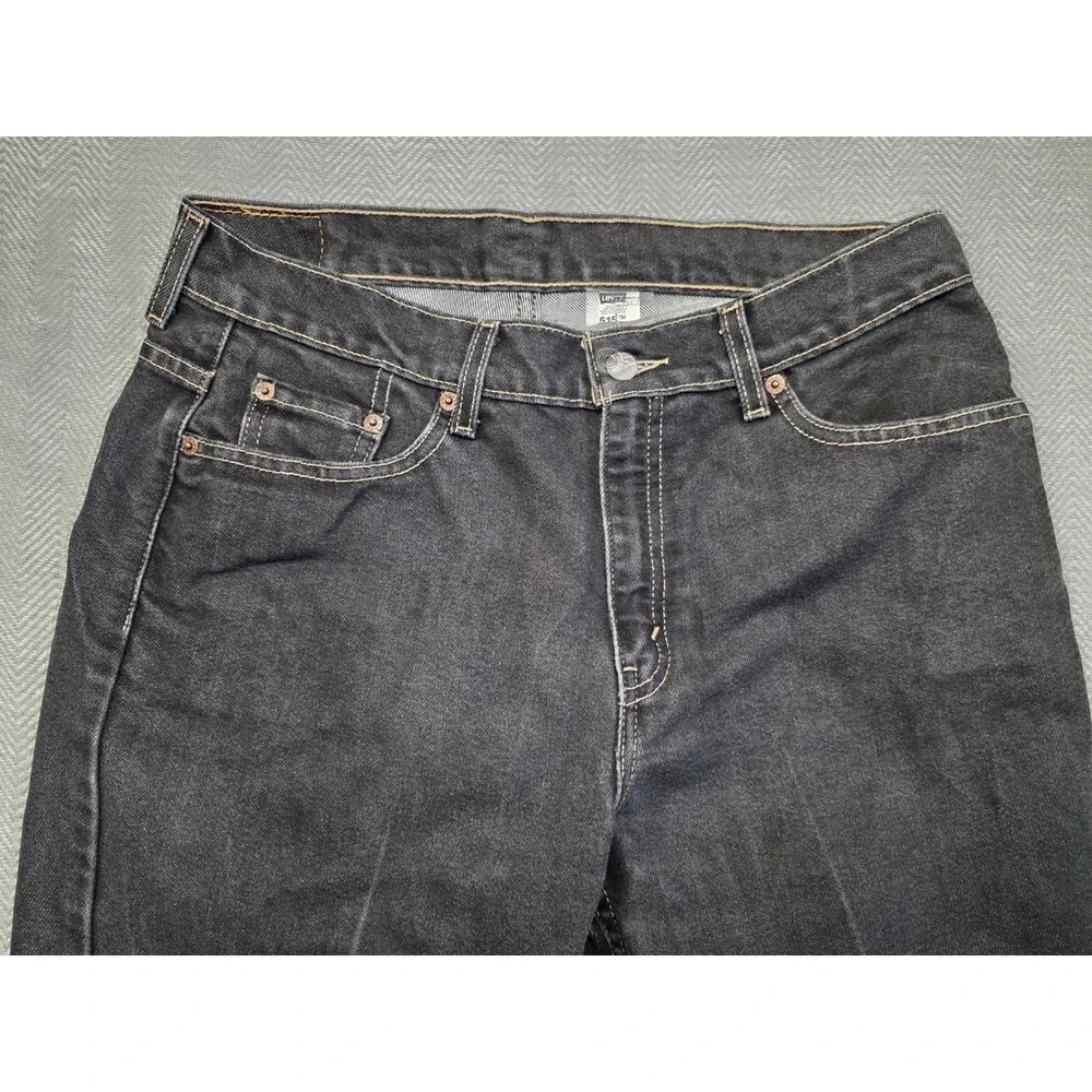Levis 515 Boot Cut Lower Rise Jeans Black Denim Womens‎ 12M Dark Wash 0402